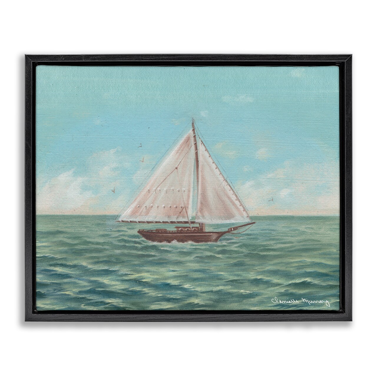Stupell Industries Green Toned Classic Sailboat Floating Frame By Danielle Murray